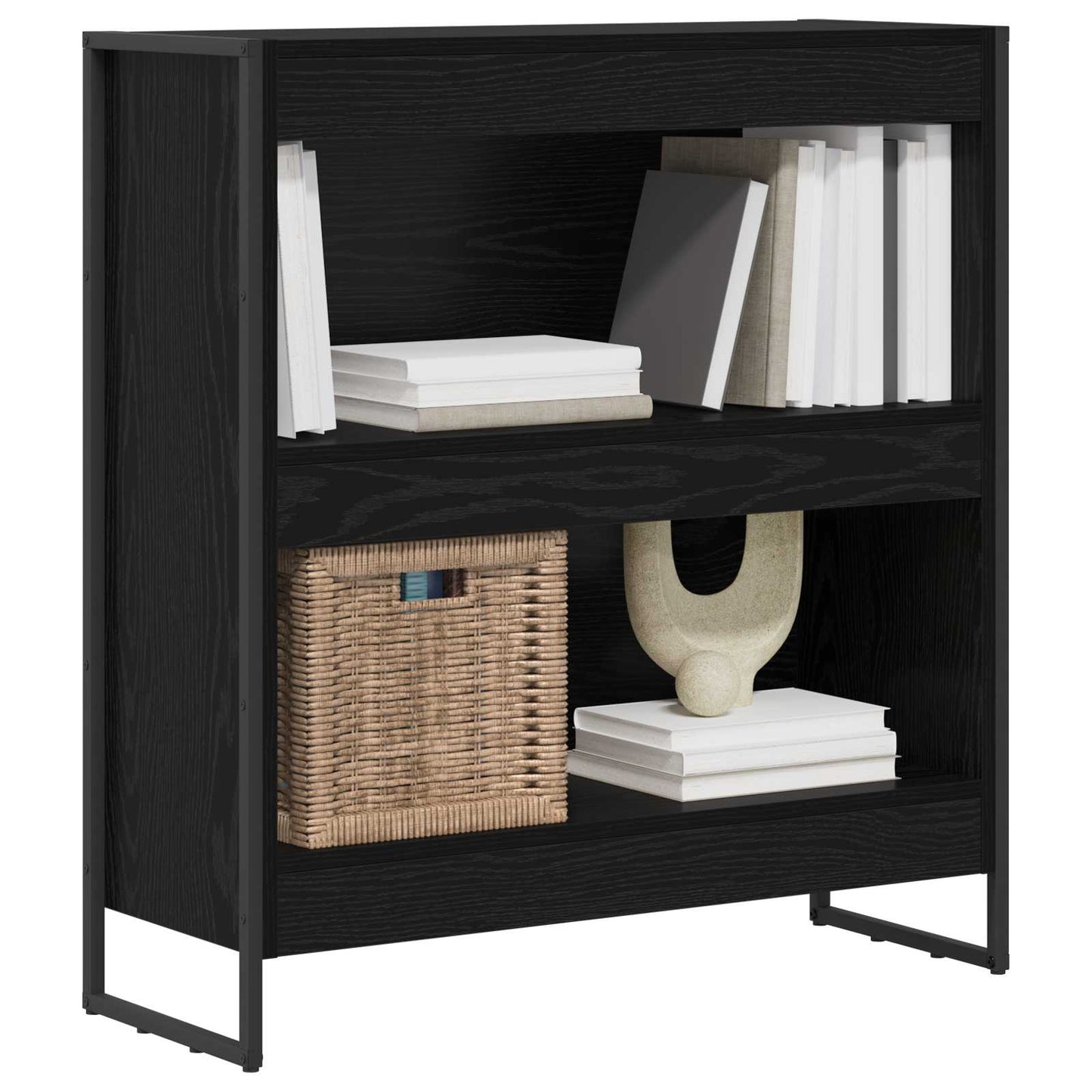 Bokskap Svart Eik 80 x 30 x 86,5 cm Konstruert tre