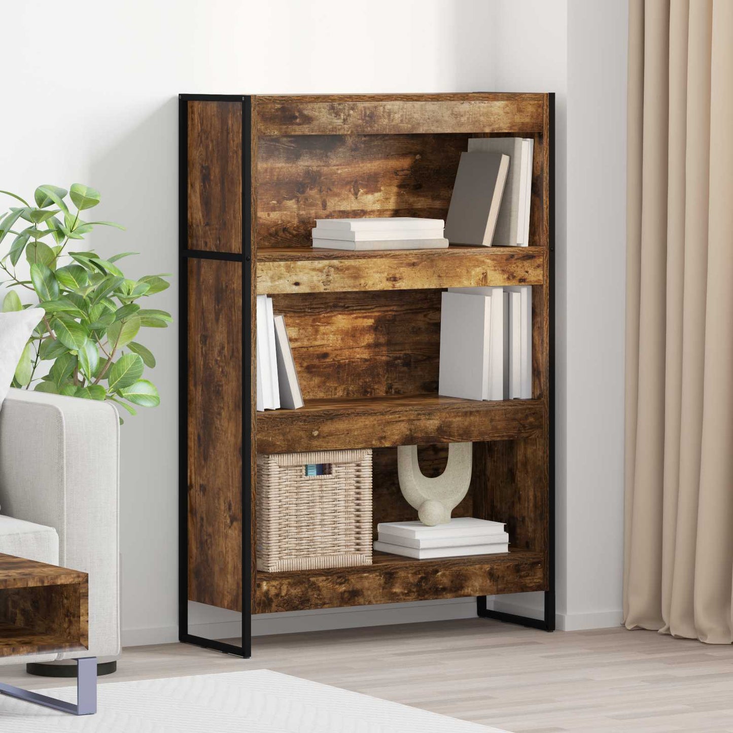 Bokskap Røyk Eik 80 x 30 x 121 cm Konstruert tre