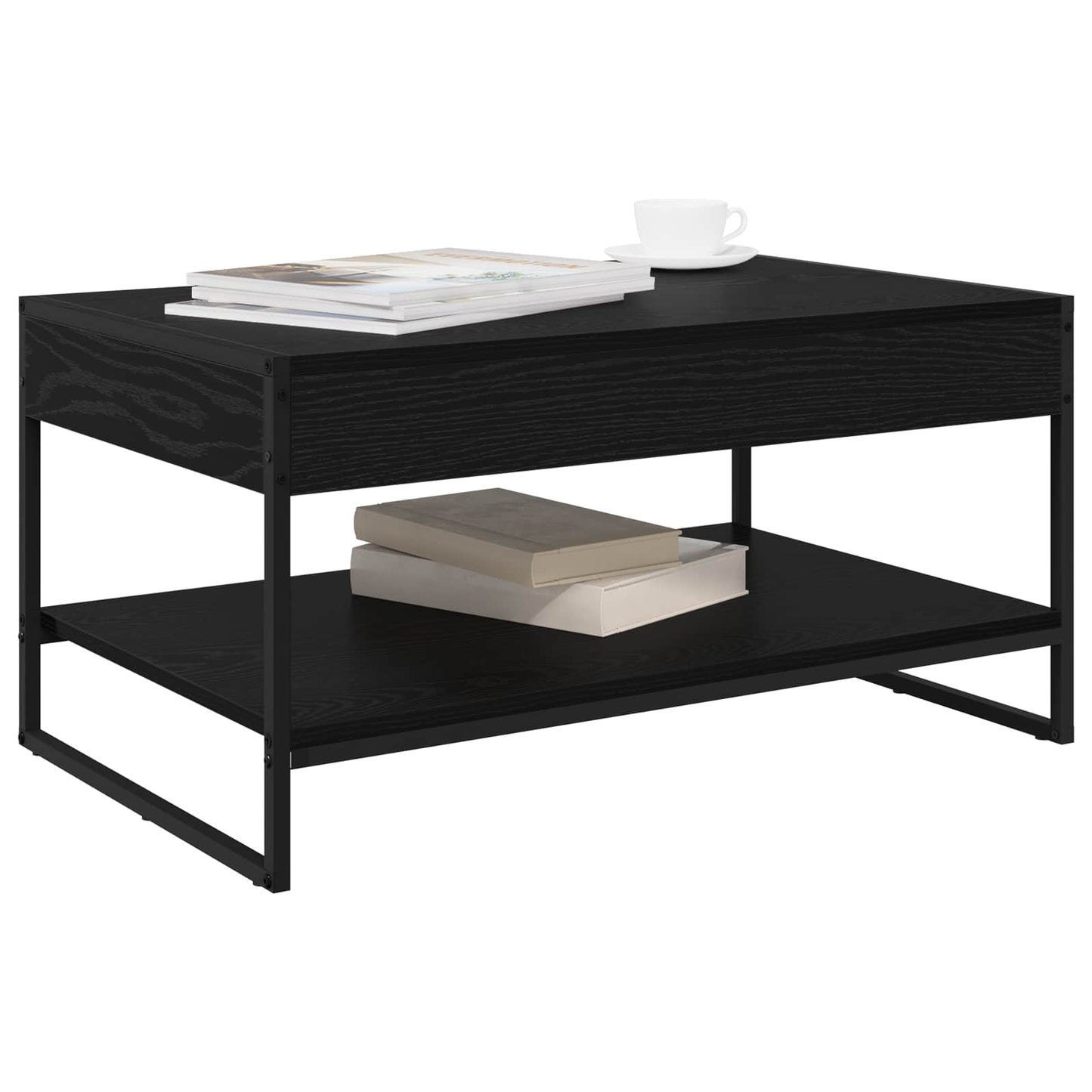 Kaffebord Svart Eik 80 x 50 x 40 cm Konstruert tre