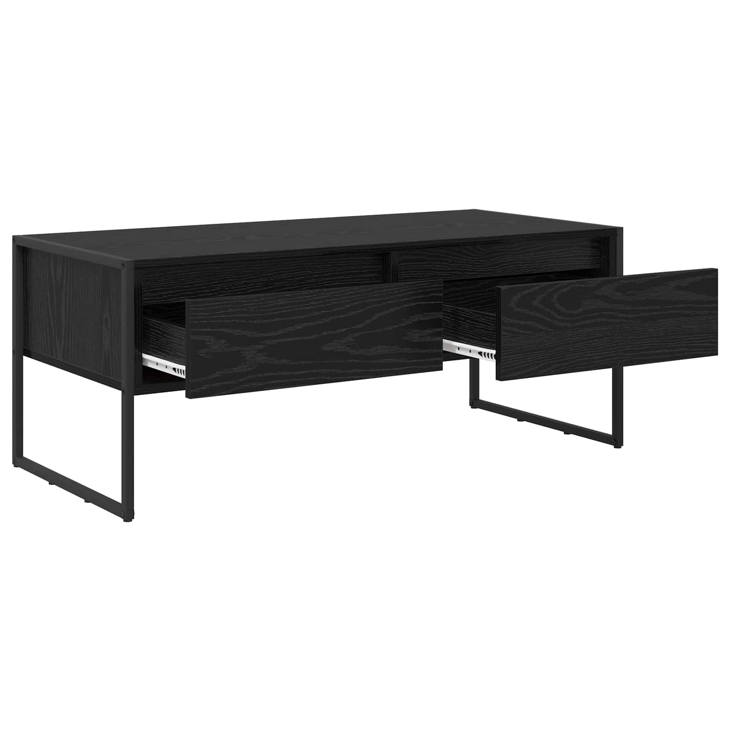 Kaffebord med skuff Svart Eik 100 x 46 x 40 cm Konstruert tre