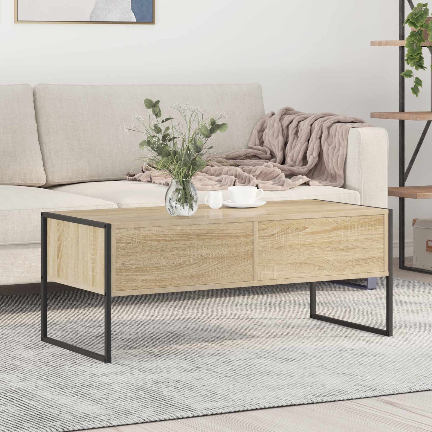 Kaffebord med skuff Sonoma 100 x 46 x 40 cm Konstruert tre