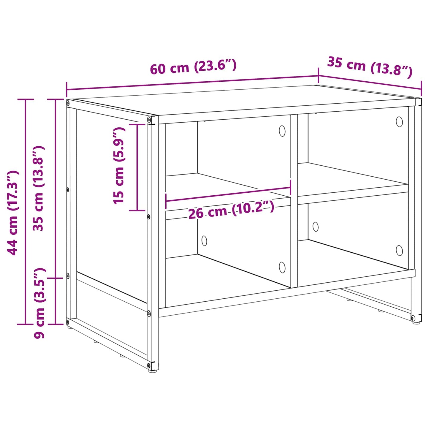 Sko Skap Kunstnerisk Eik 60 x 35 x 44 cm Konstruert tre