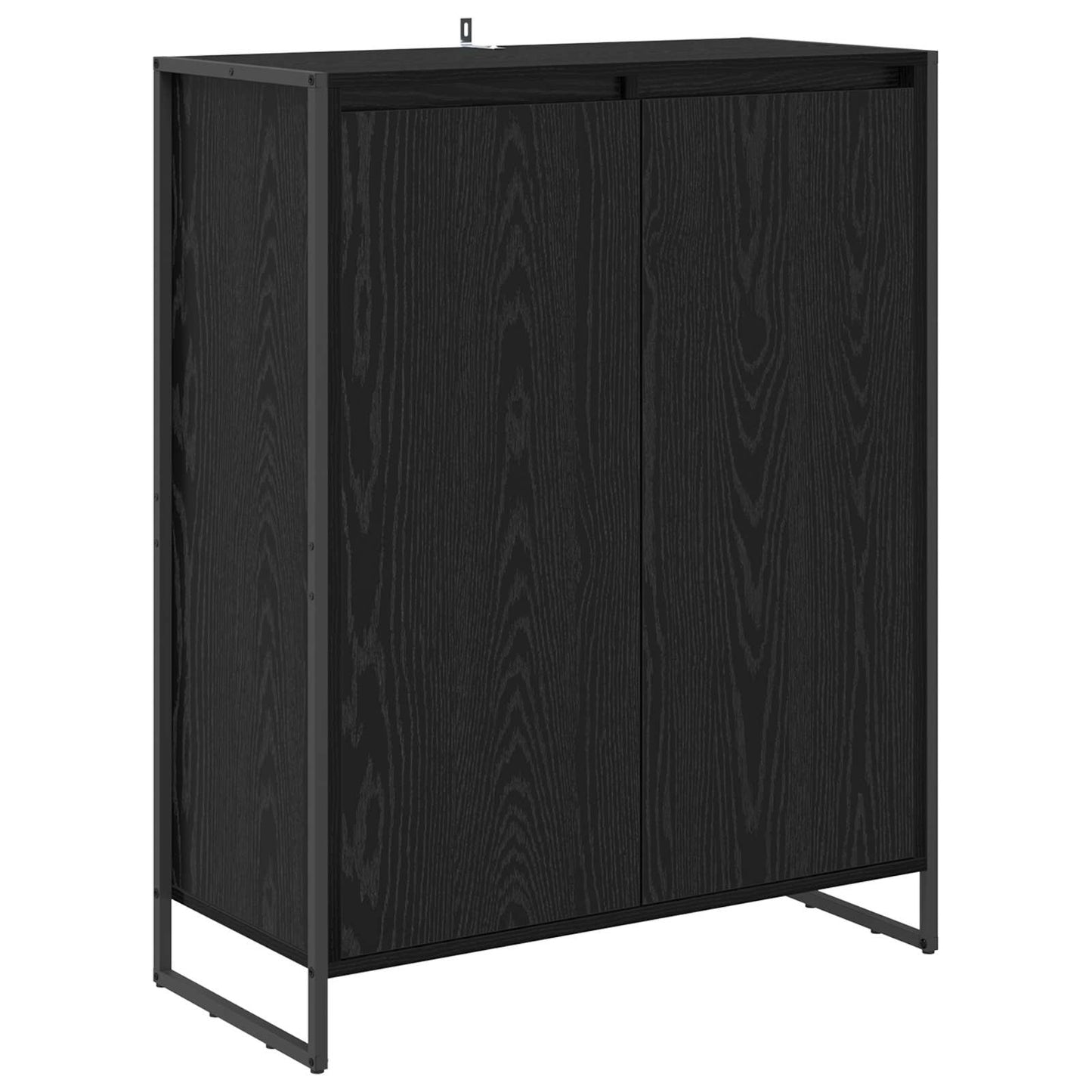 Sko Skap med lagring Svart Eik 79 x 36 x 100 cm Konstruert tre