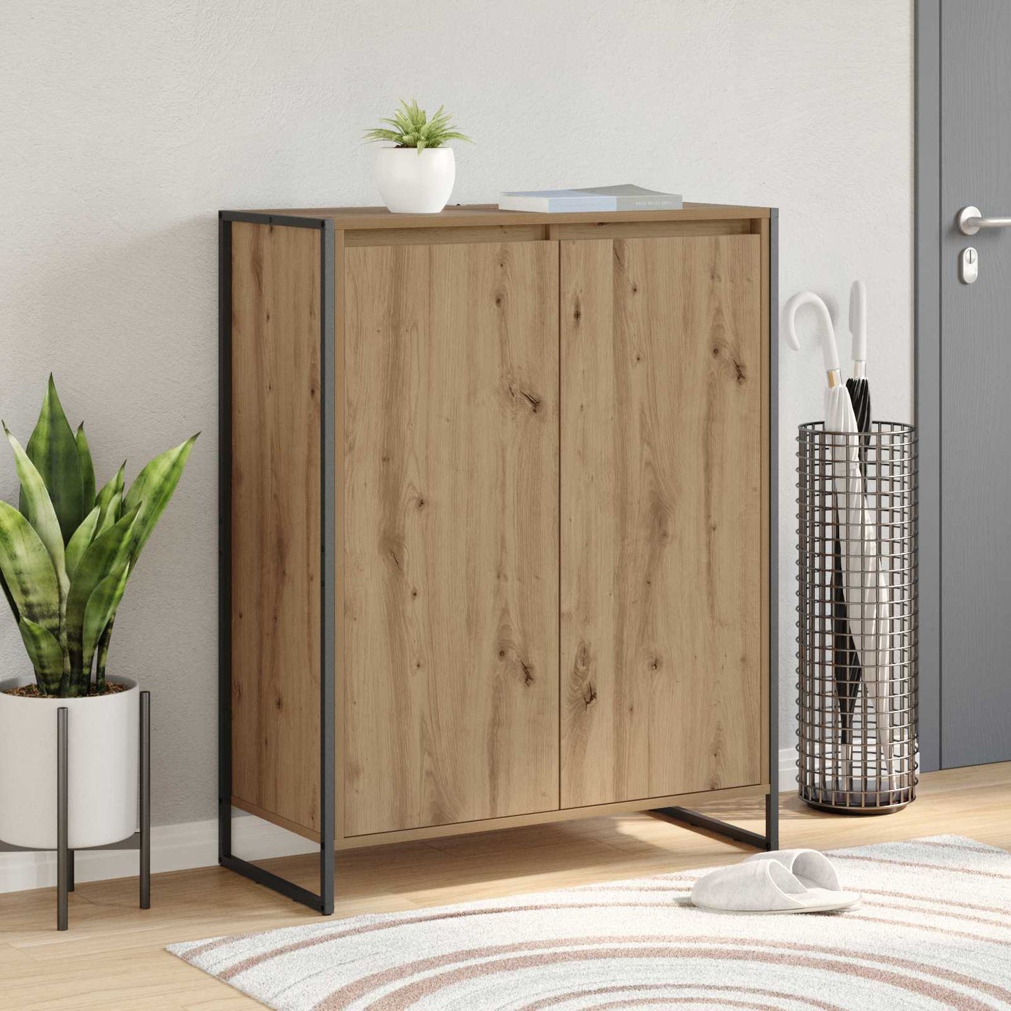 Sko Skap Kunstnerisk Eik 79 x 36 x 100 cm Konstruert tre