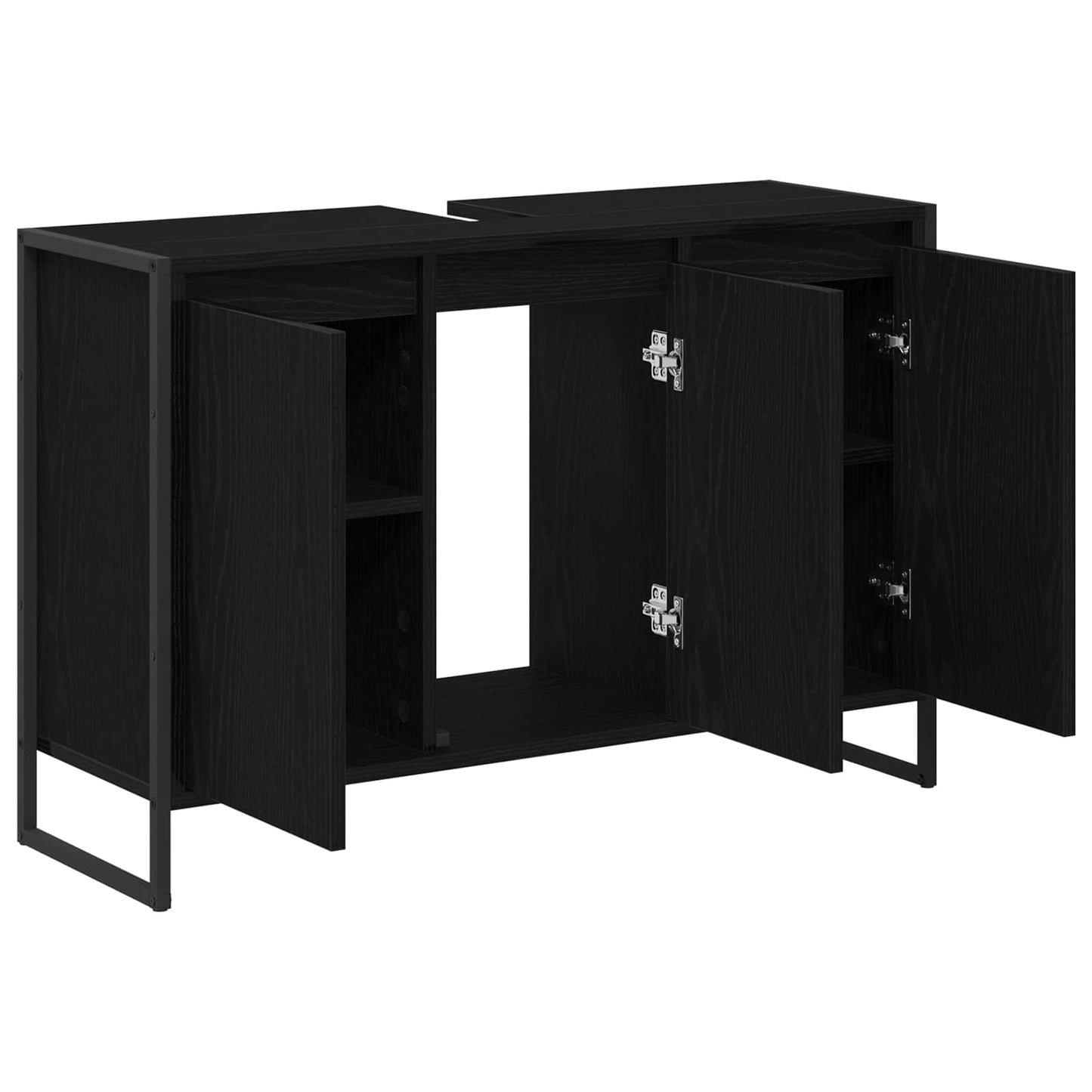 Baderomsskap med dør Svart Eik 90 x 30 x 60 cm Konstruert tre