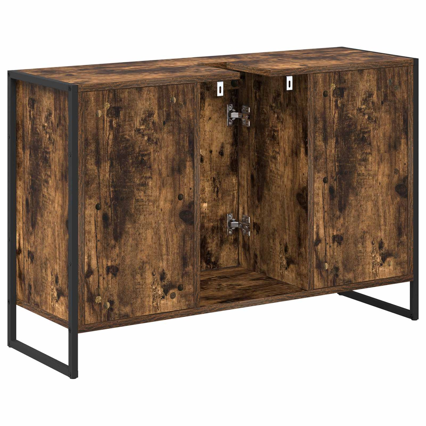 Baderomsskap med dør Røyk Eik 90 x 30 x 60 cm Konstruert tre