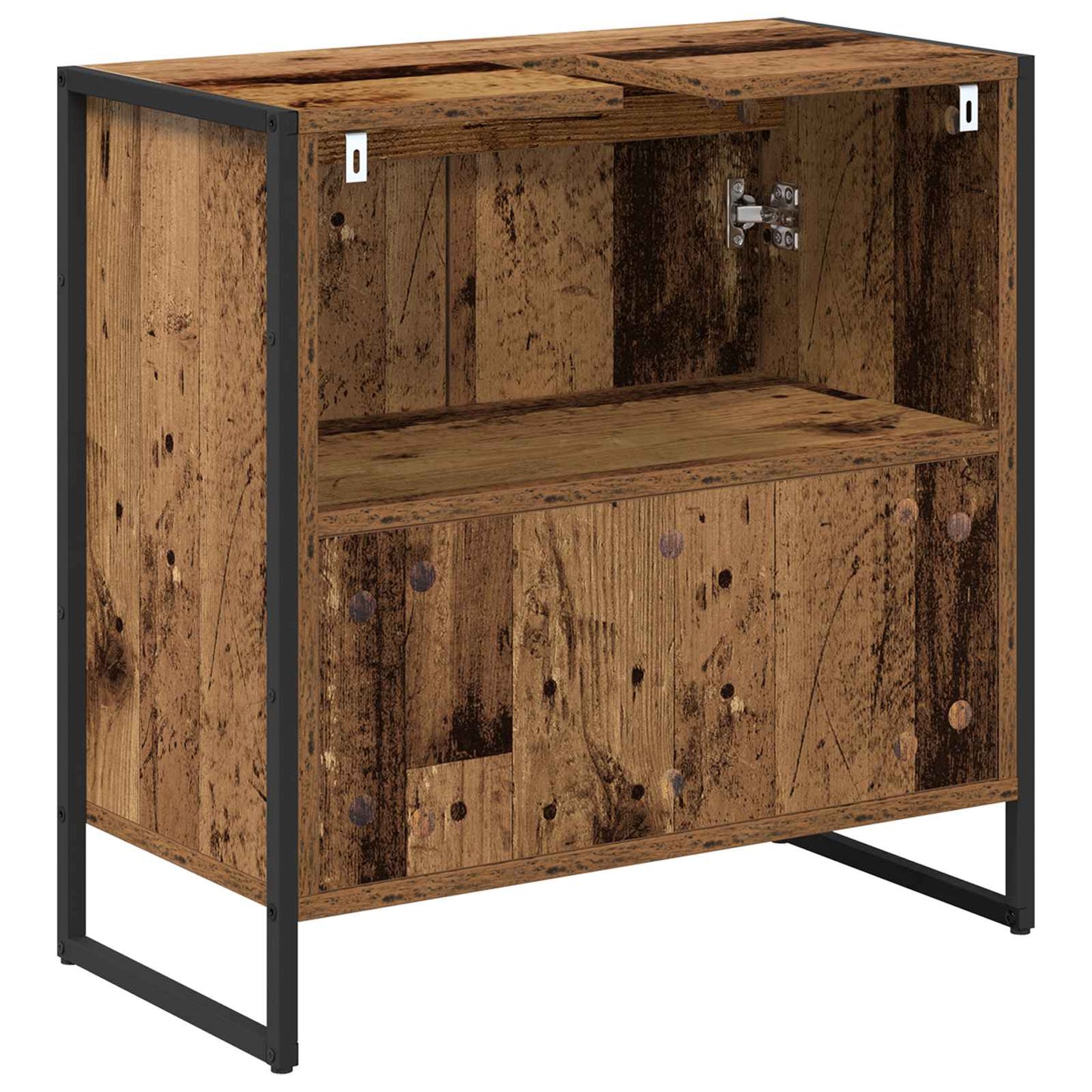 Baderomsskap med dør Gamle tre 60 x 30 x 60 cm Konstruert tre