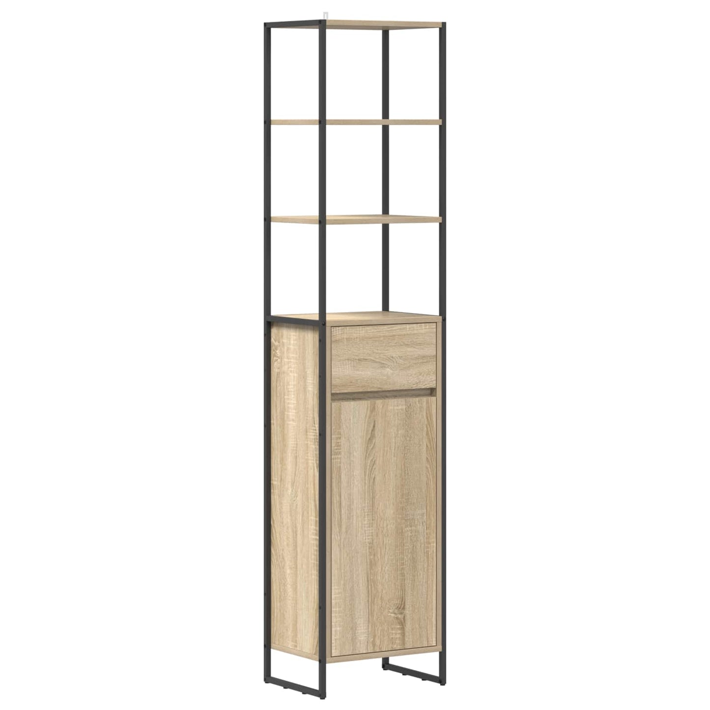 Baderomsskap med skuff Sonoma 40 x 30 x 180 cm Konstruert tre