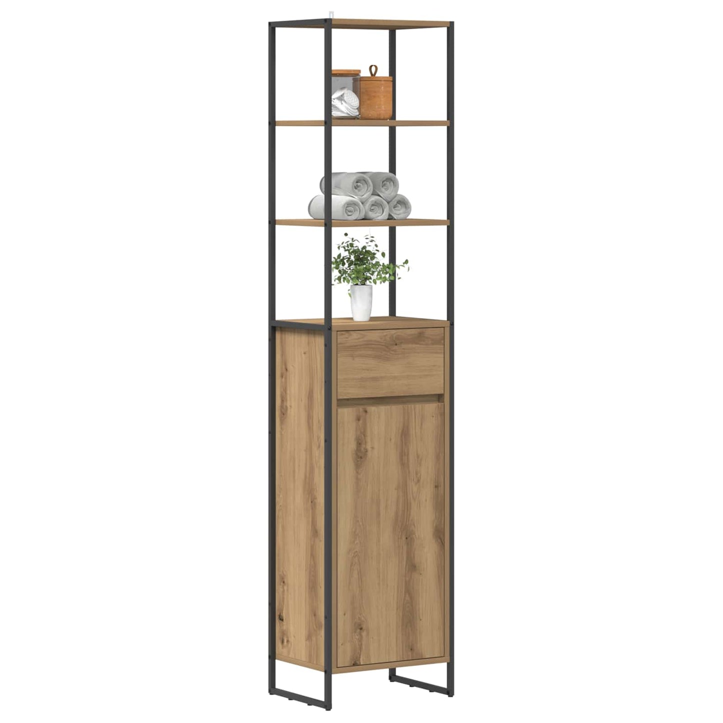 Baderomsskap Kunstnerisk Eik 40 x 30 x 180 cm Konstruert tre