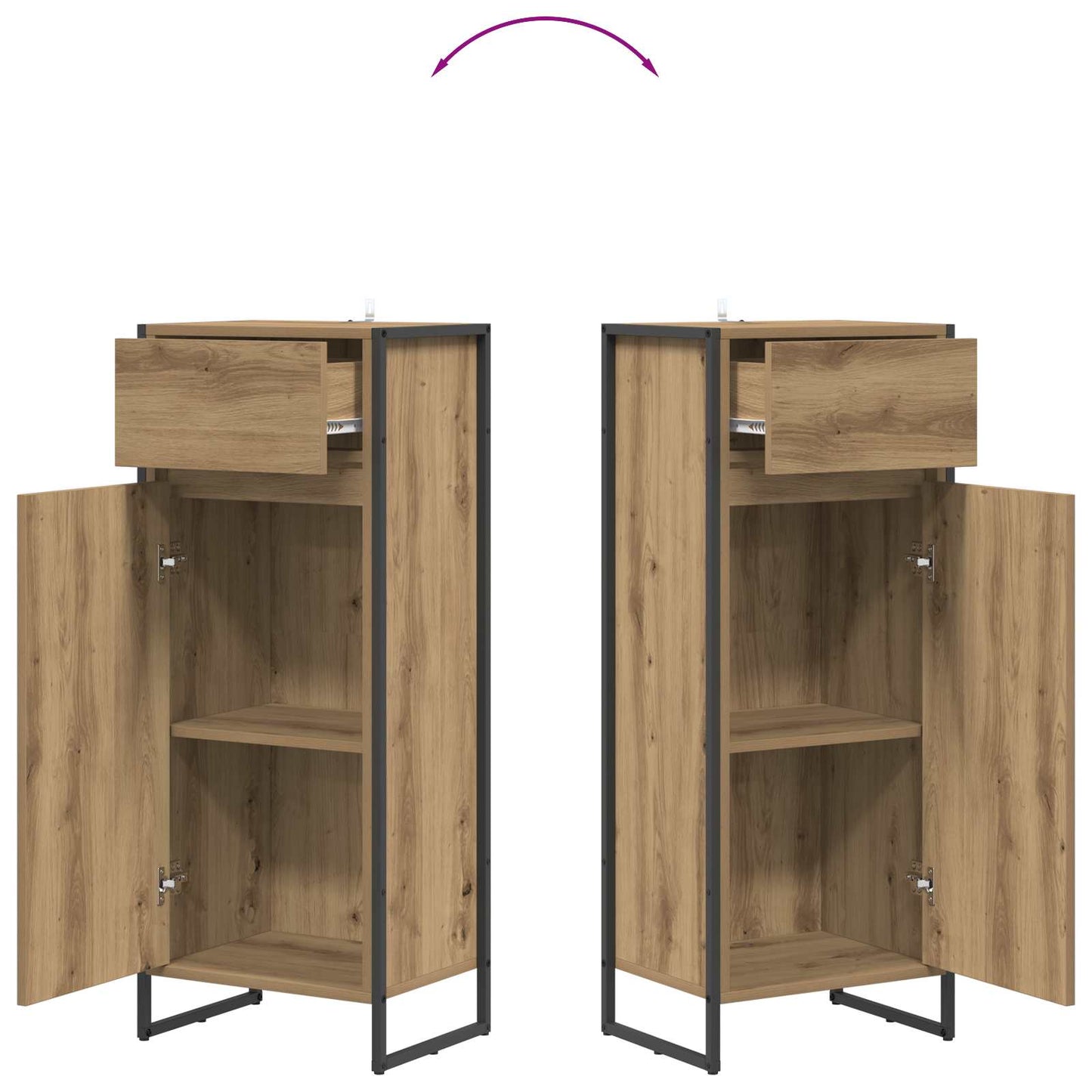 Baderomsskap Kunstnerisk Eik 40 x 30 x 100 cm Konstruert tre