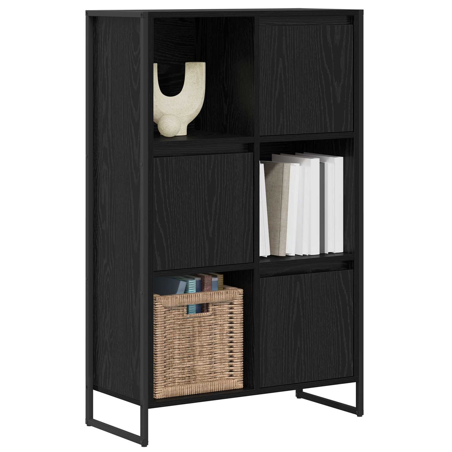 Bokskap Svart Eik 68 x 30 x 108.5 cm Konstruert tre