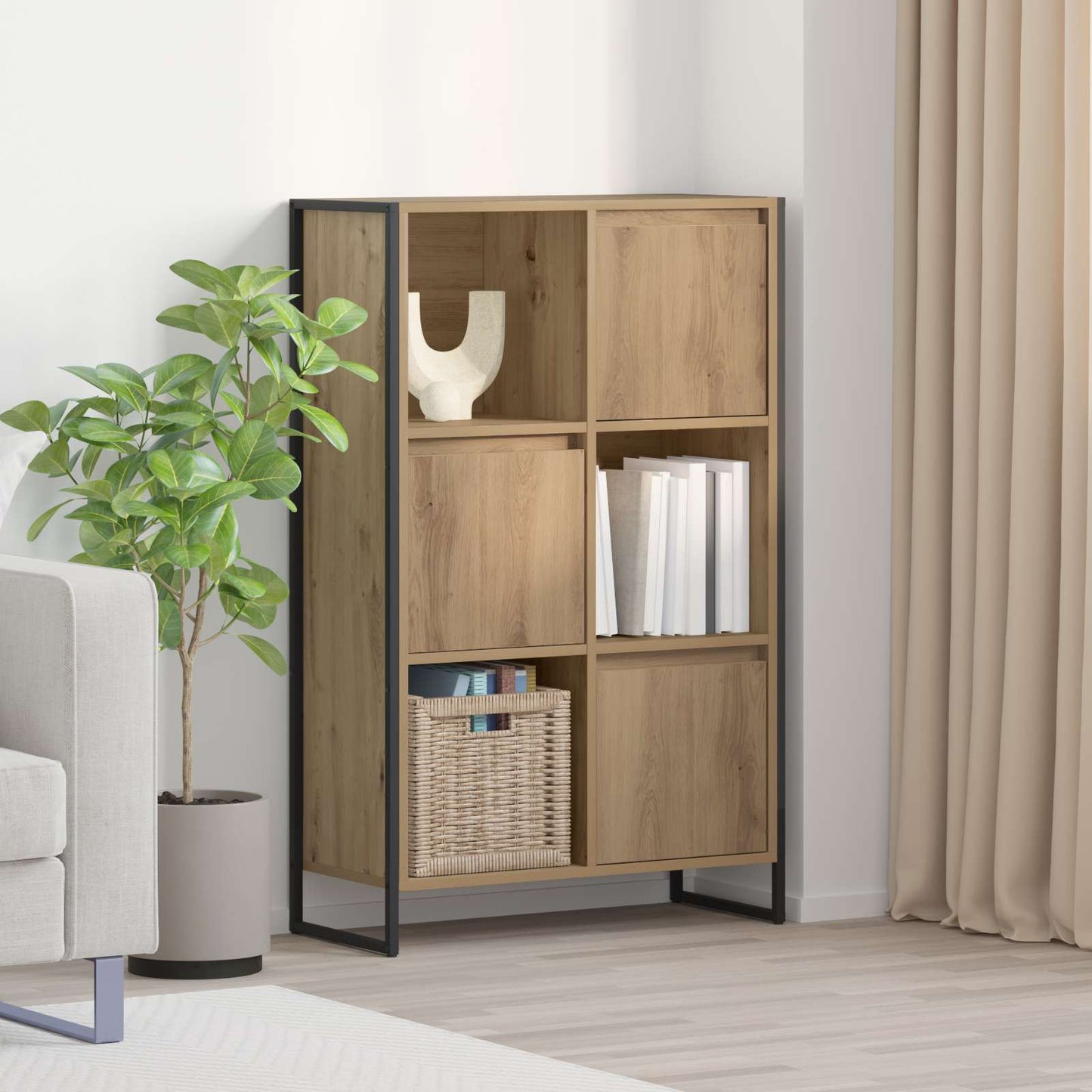 Bokskap Kunstnerisk Eik 68 x 30 x 108.5 cm Konstruert tre