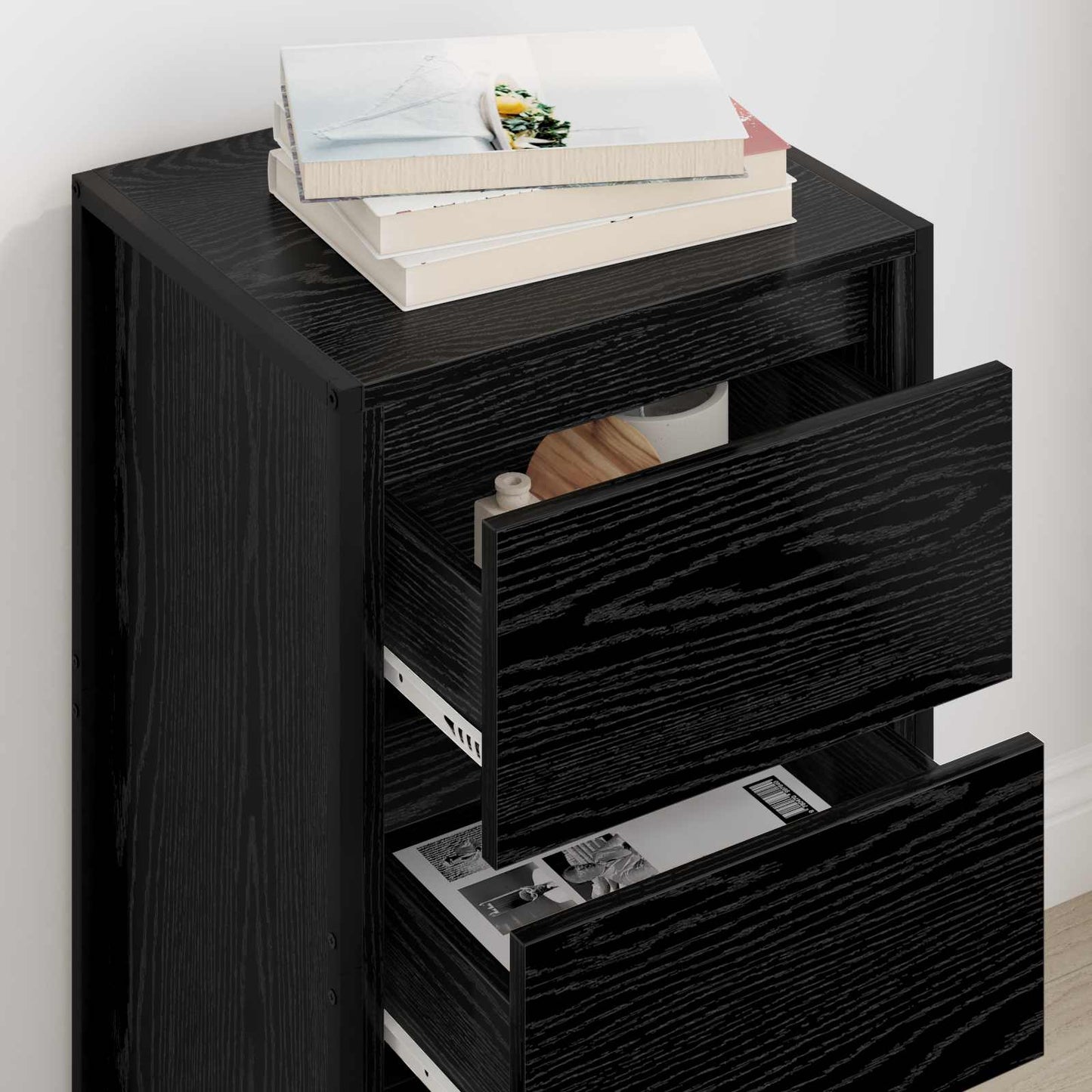 Serviesskap Svart Eik 42 x 36 x 75.5 cm Konstruert tre