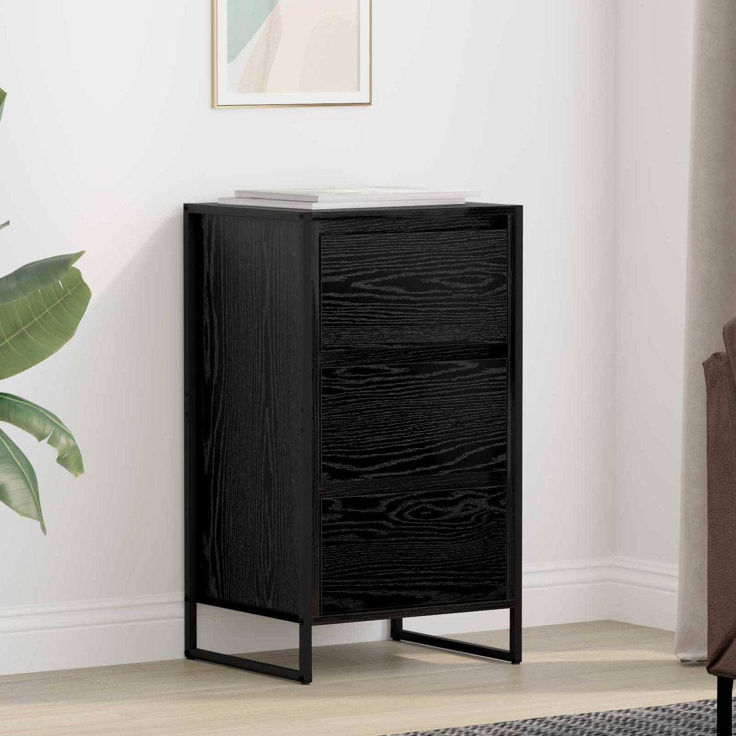 Serviesskap Svart Eik 42 x 36 x 75.5 cm Konstruert tre