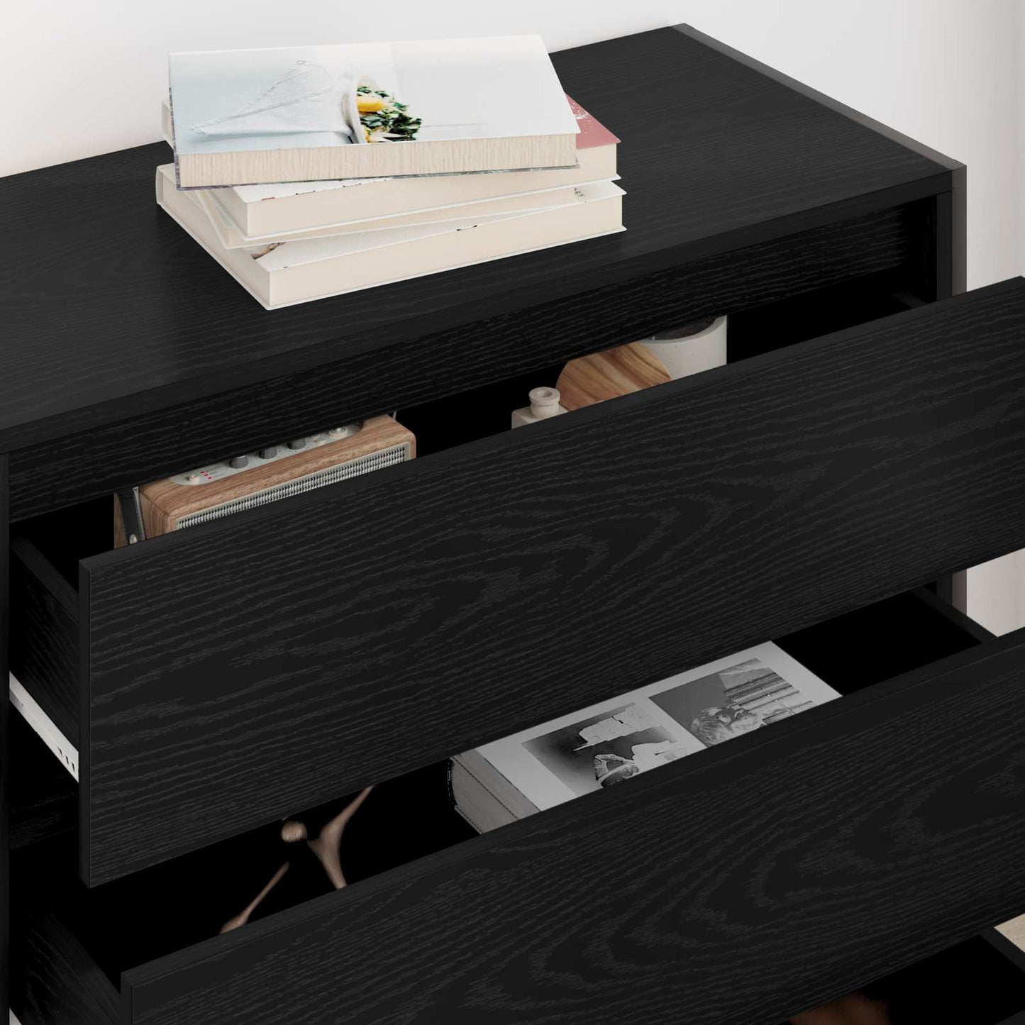 Serviesskap Svart Eik 79 x 36 x 75.5 cm Konstruert tre