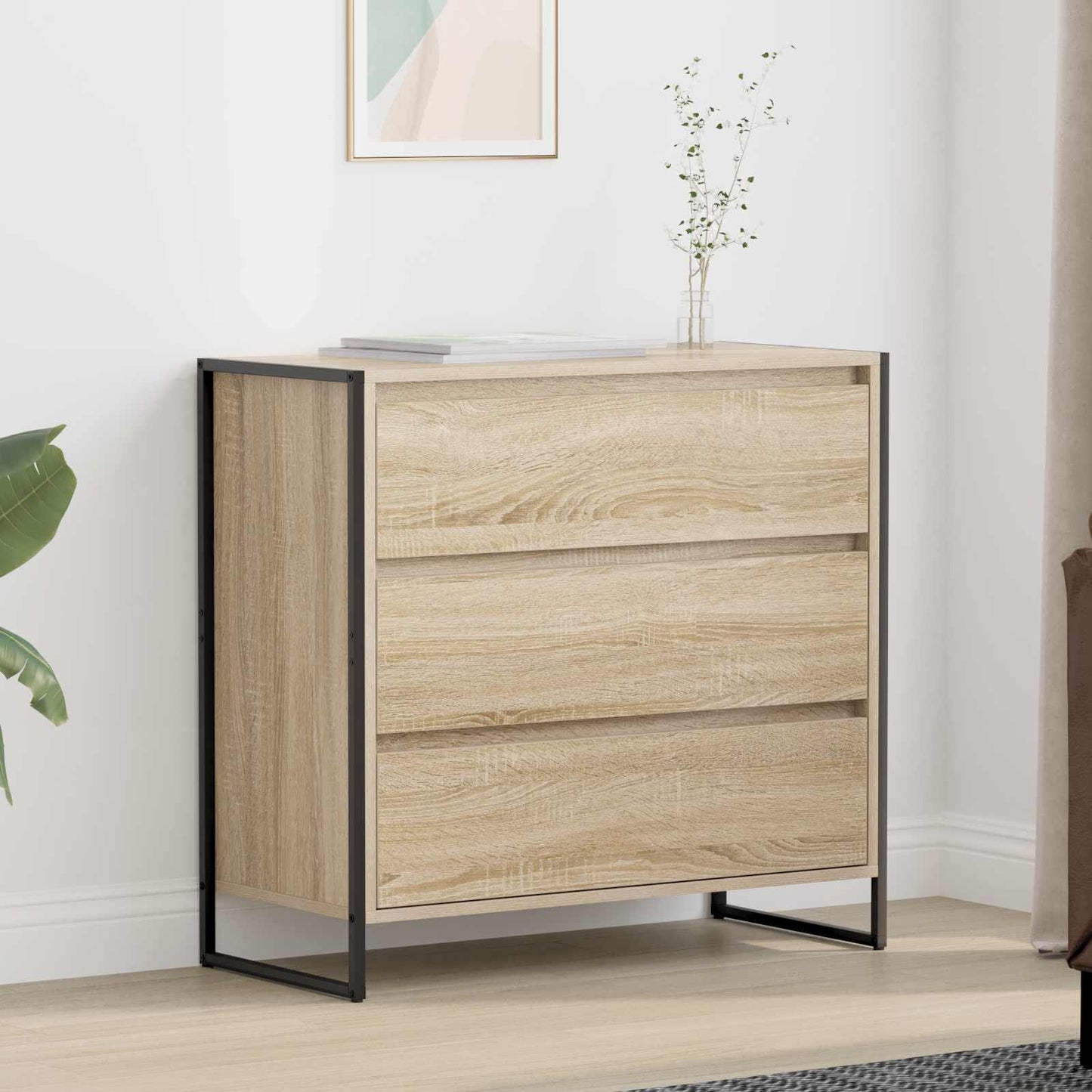 Serviesskap med skuff Sonoma 79 x 36 x 75.5 cm Konstruert tre