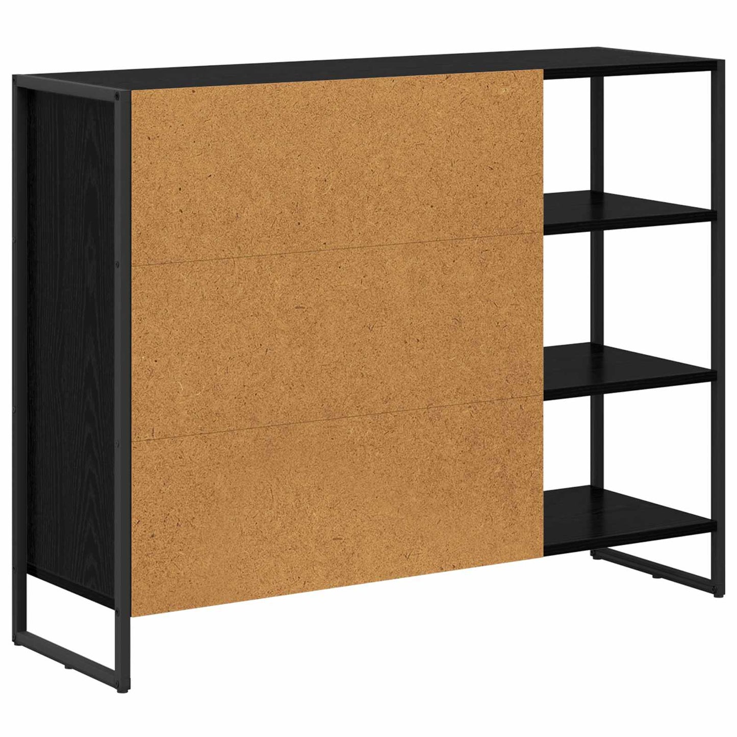 Sideskap Svart Eik 96.5 x 30 x 75 cm Konstruert tre