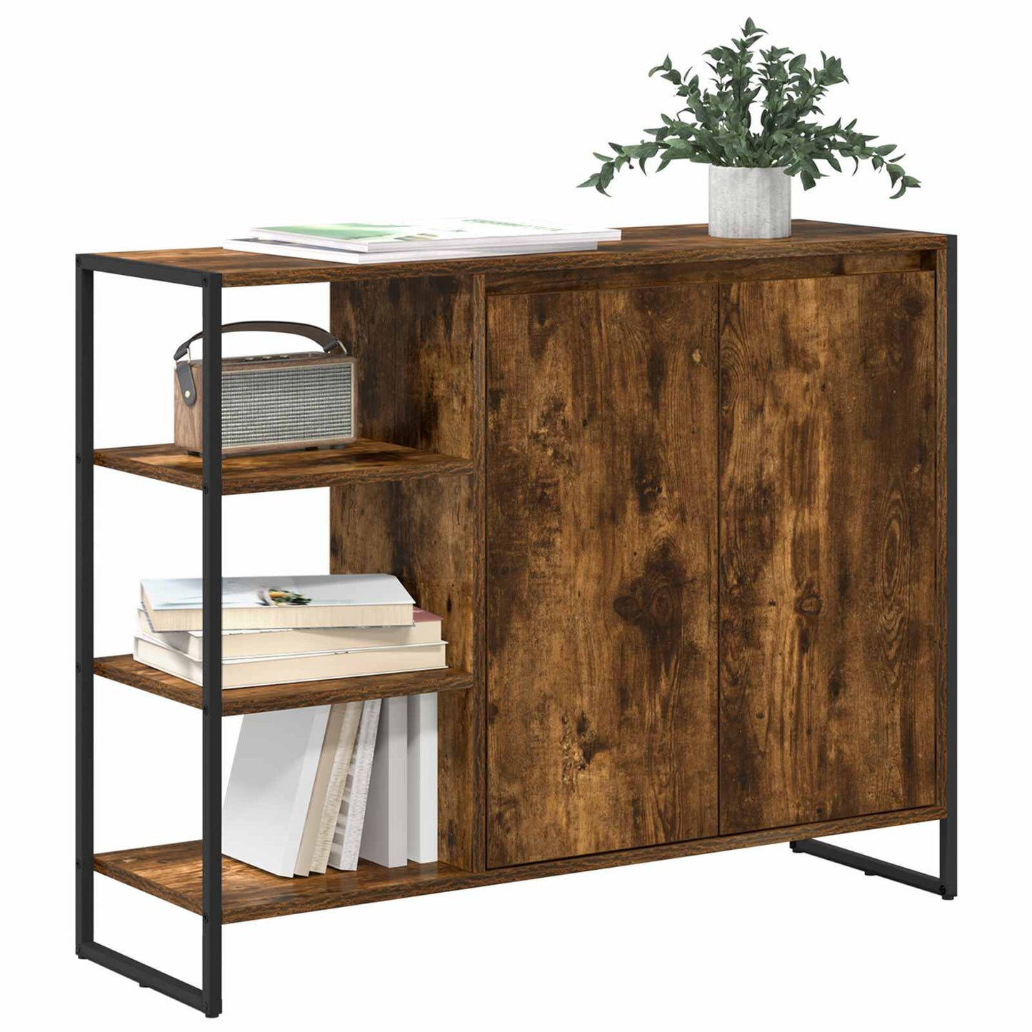 Sideskap Røyk Eik 96.5 x 30 x 75 cm Konstruert tre