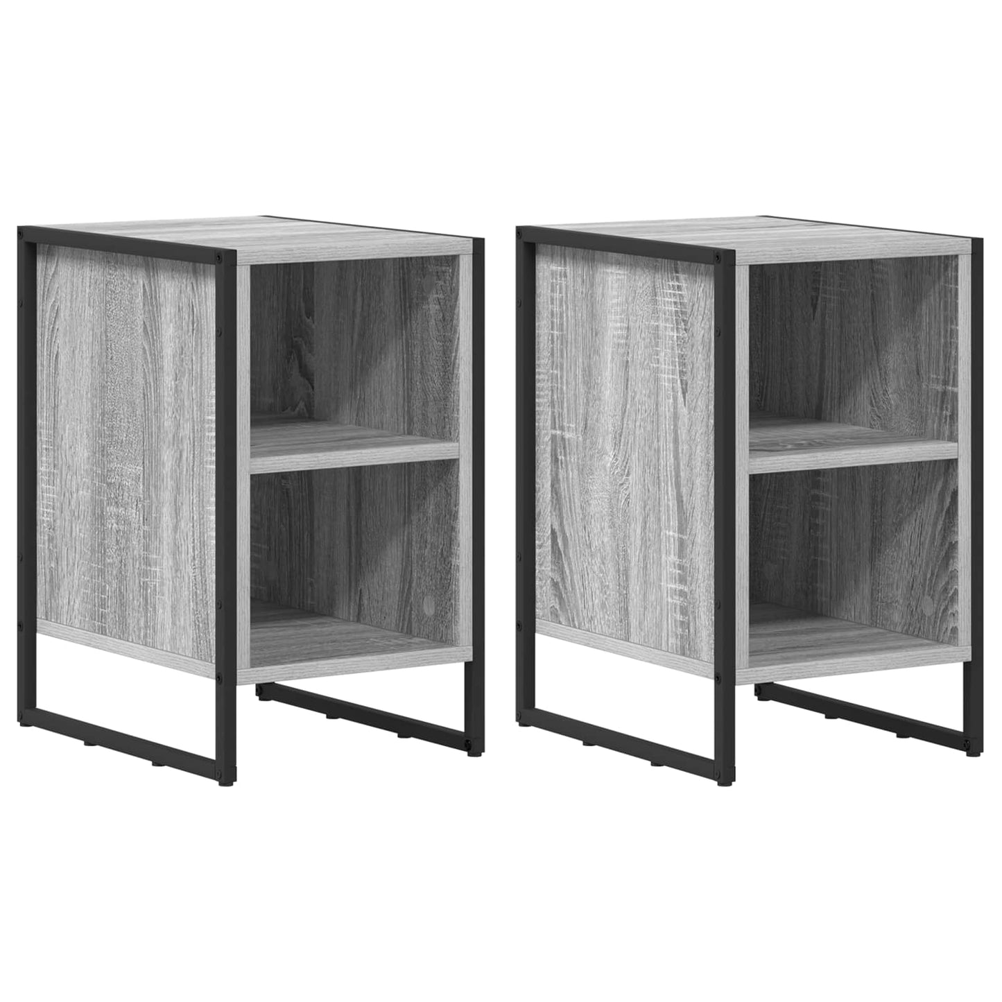 Nattbord 2 pcs Grå Sonoma 39.5 x 30 x 50 cm Konstruert tre