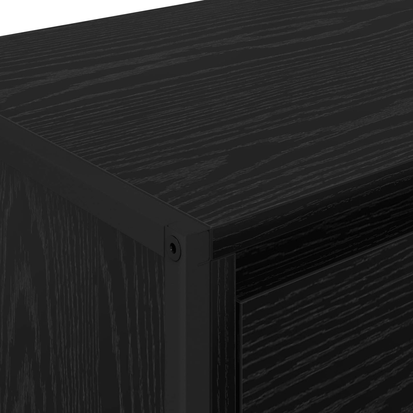 Nattbord 2 pcs Svart Eik 39,5 x 30 x 50 cm Konstruert tre