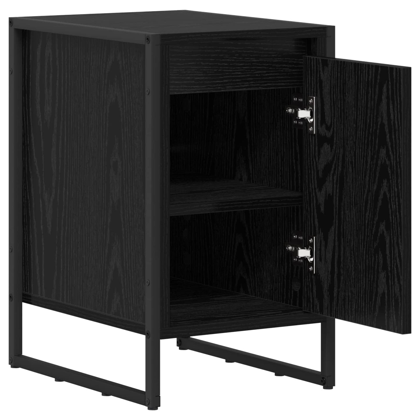 Nattbord 2 pcs Svart Eik 39,5 x 30 x 50 cm Konstruert tre
