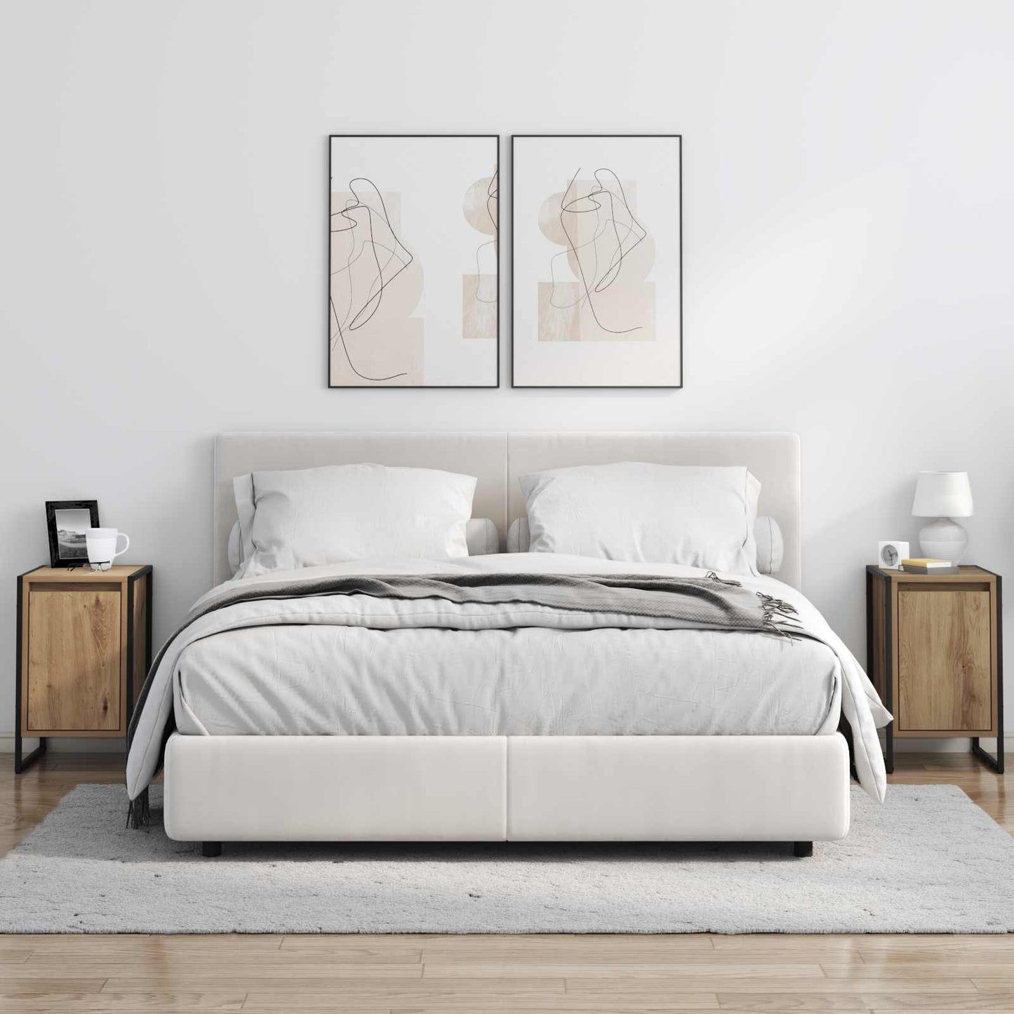 Nattbord 2 pcs Kunstnerisk Eik 39,5 x 30 x 50 cm Konstruert tre