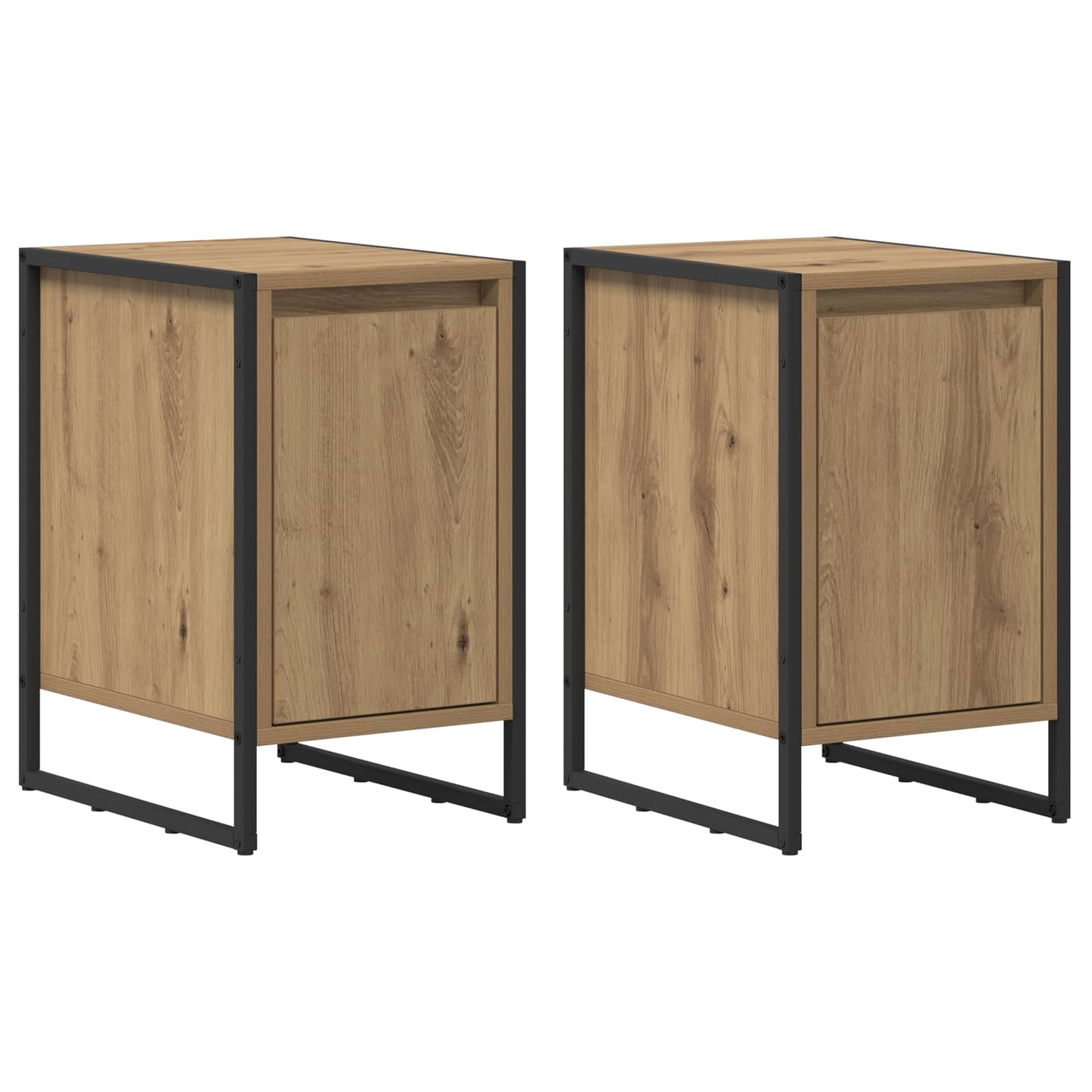 Nattbord 2 pcs Kunstnerisk Eik 39,5 x 30 x 50 cm Konstruert tre
