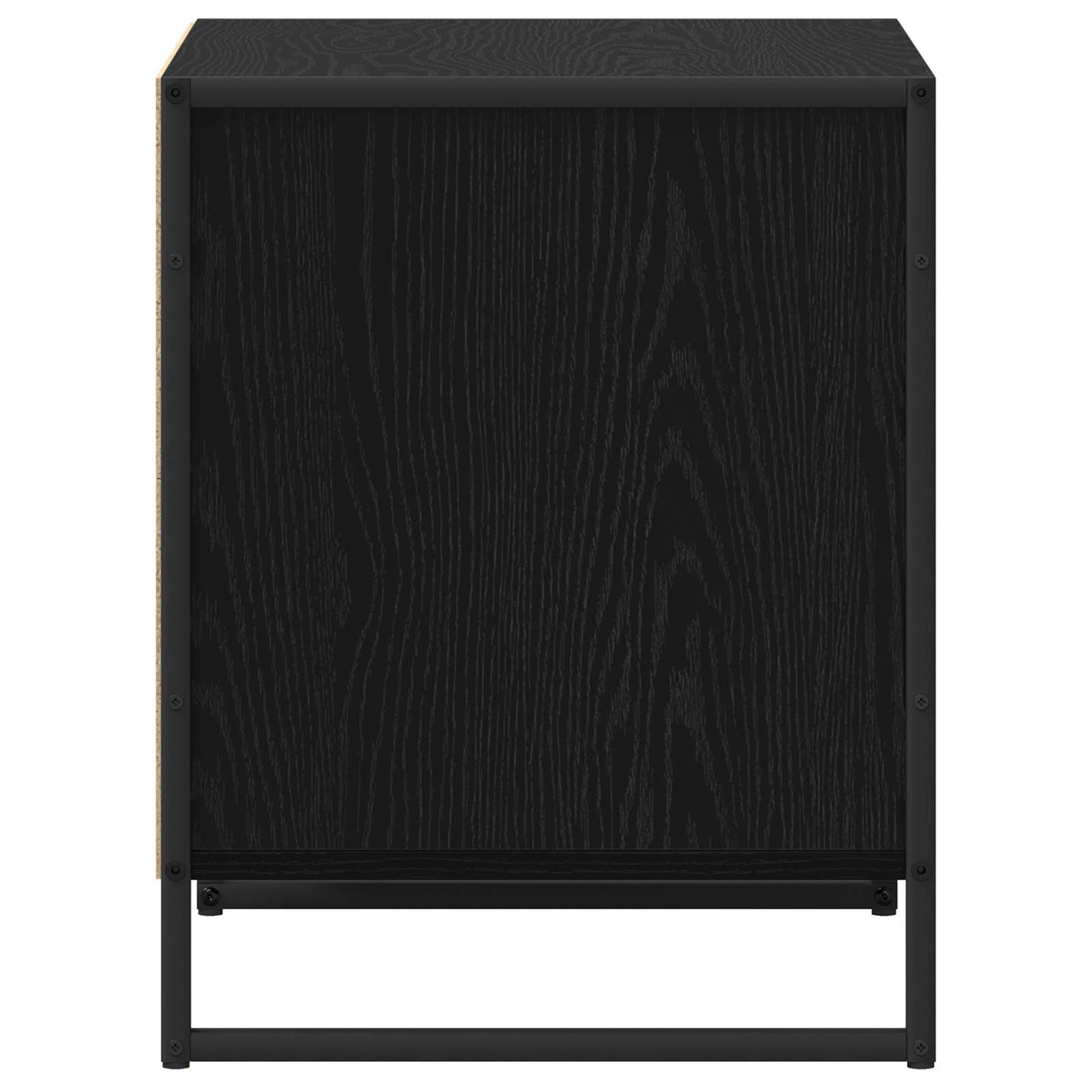 Nattbord med skuff Svart Eik 50 x 39,5 x 50 cm Konstruert tre