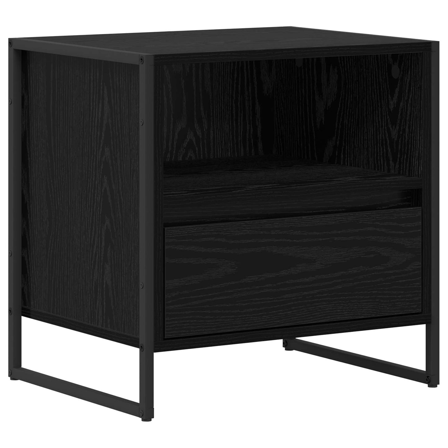 Nattbord 2 pcs Svart Eik 50 x 39,5 x 50 cm Konstruert tre