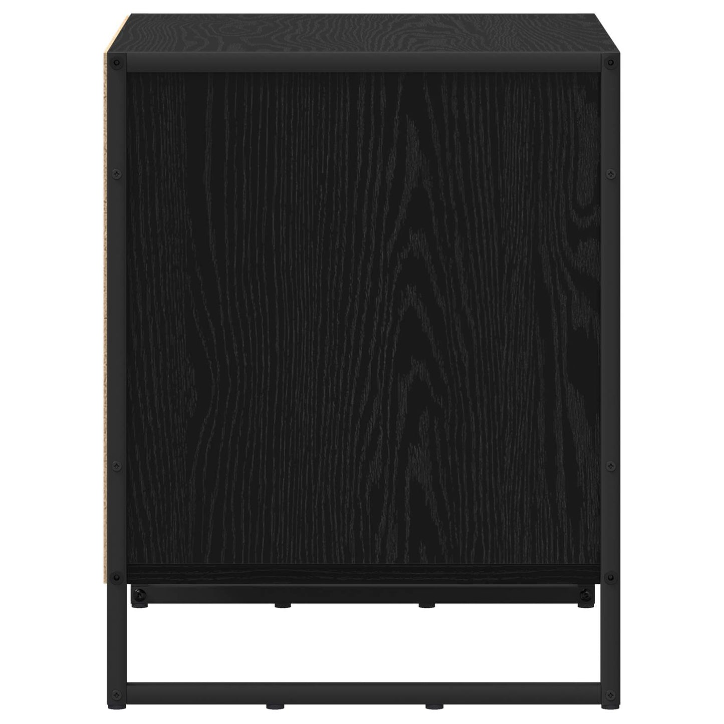 Nattbord med skuff Svart Eik 50 x 39.5 x 50 cm Konstruert tre