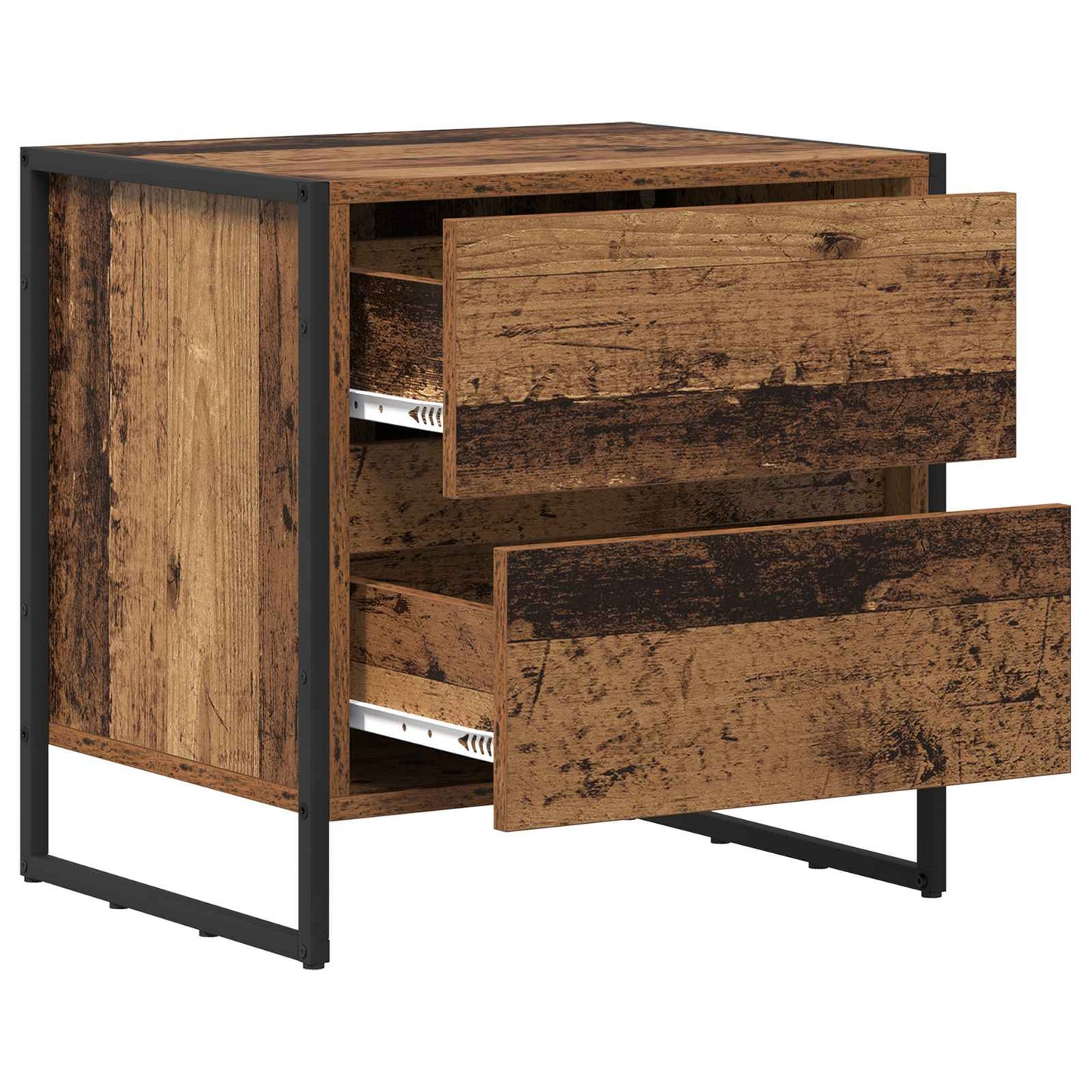 Nattbord med skuff Gamle tre 50 x 39.5 x 50 cm Konstruert tre
