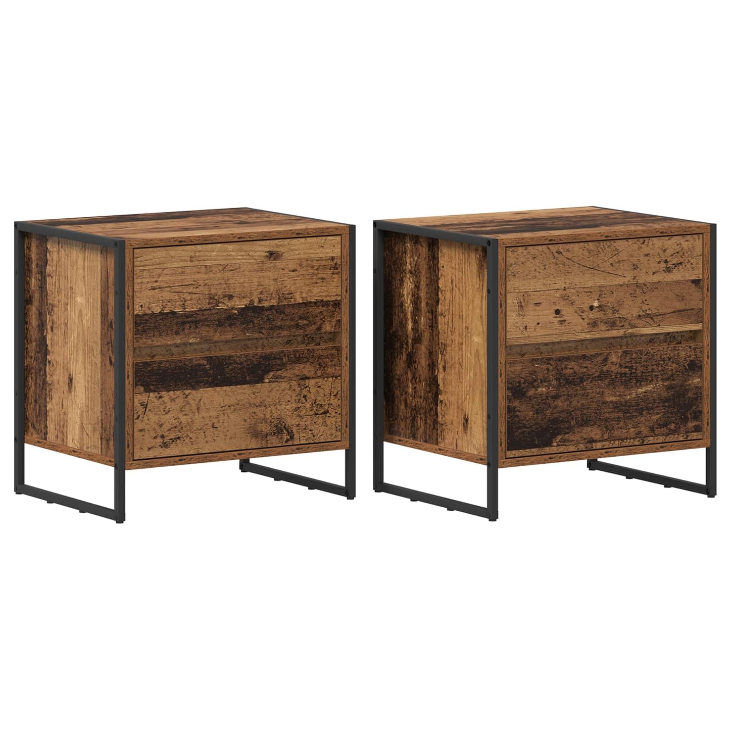 Nattbord 2 pcs Gamle tre 50 x 39.5 x 50 cm Konstruert tre