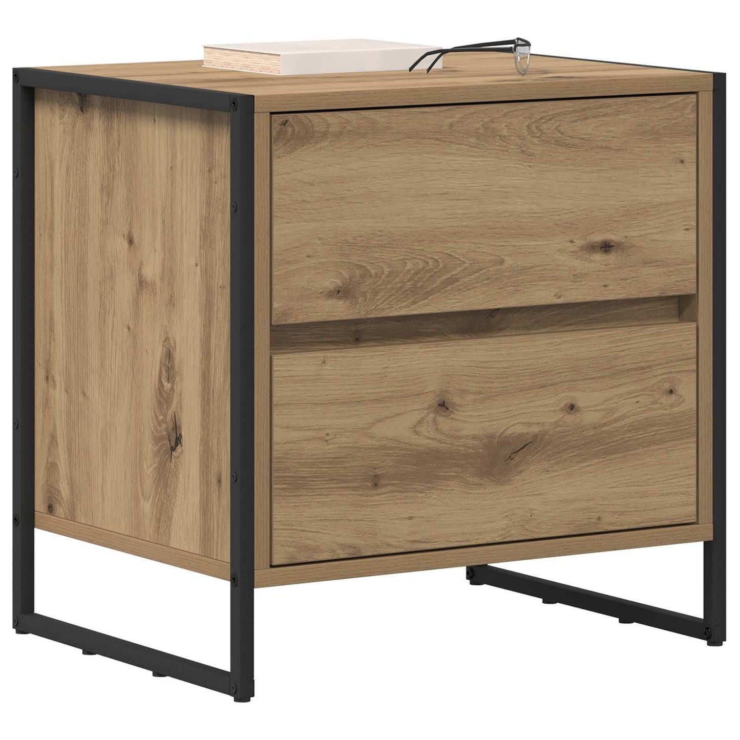 Nattbord 2 pcs Kunstnerisk Eik 50 x 39.5 x 50 cm Konstruert tre