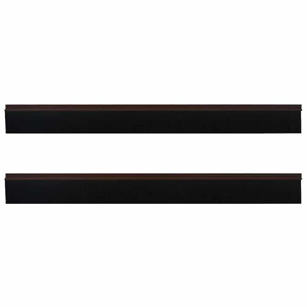 Selvhäftende dørbørstetninger 2 pcs Brun 100 cm