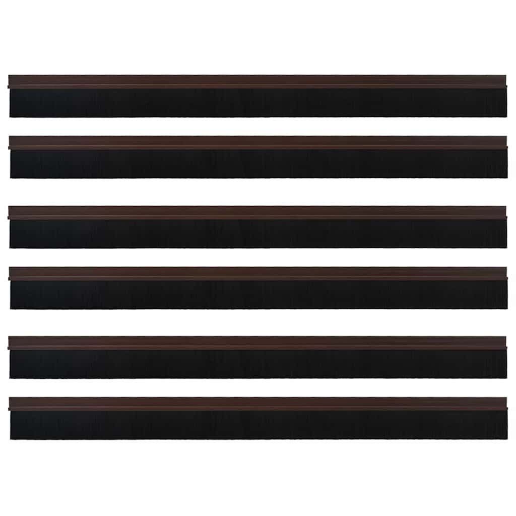 Selvhäftende dørbørstetninger 6 pcs Brun 100 cm