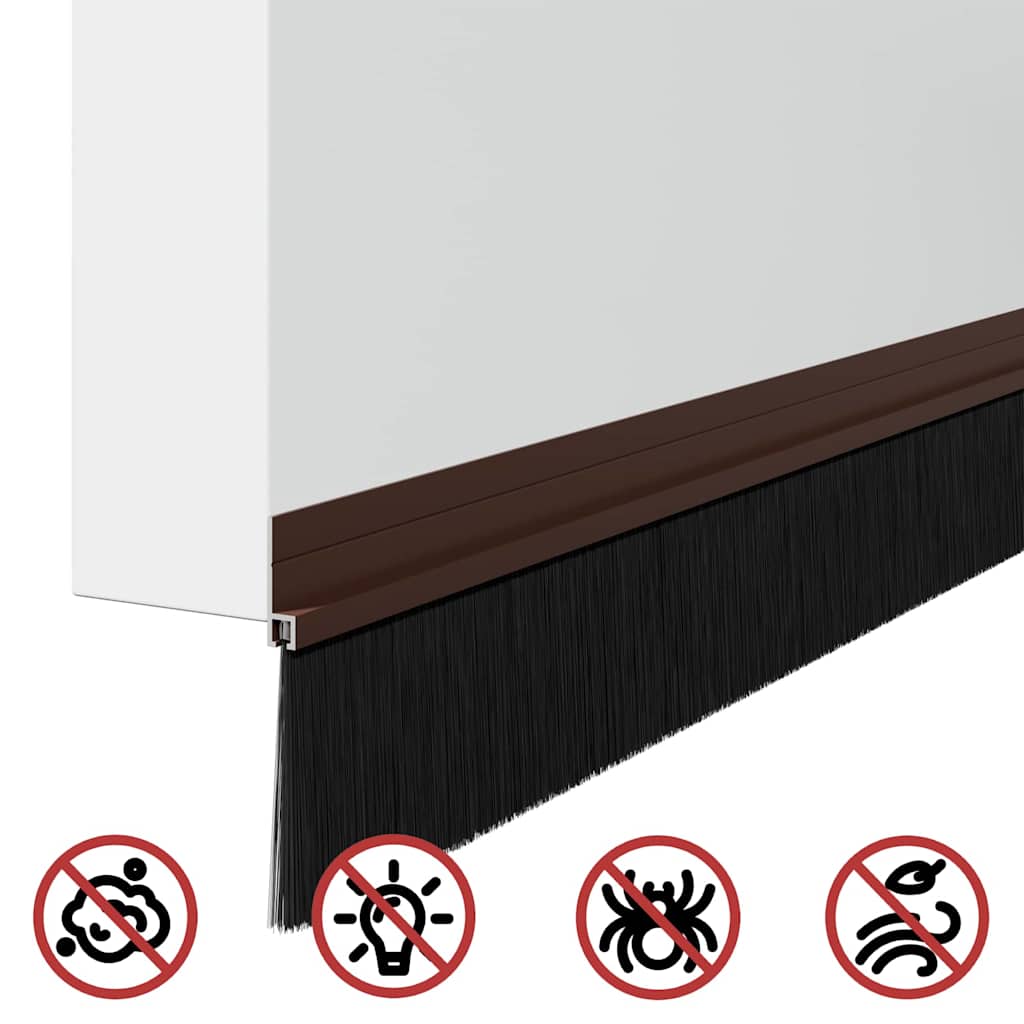 Selvhäftende dørbørstetninger 6 pcs Brun 100 cm