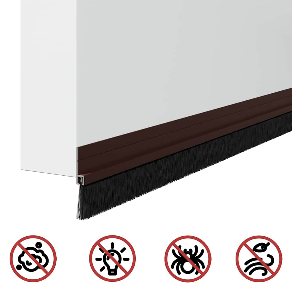 Selvhäftende dørbørstetninger 6 pcs Brun 100 cm