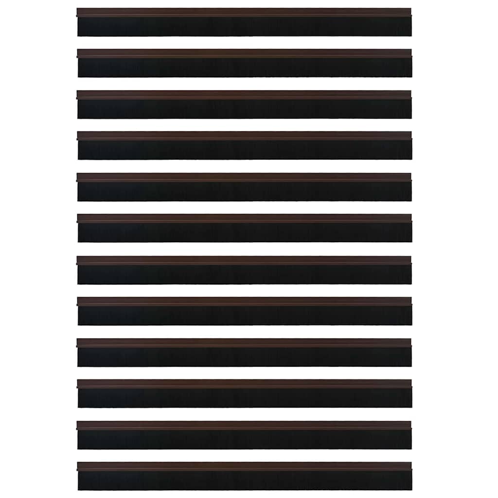 Selvhäftende dørbørstetninger 12 pcs Brun 100 cm