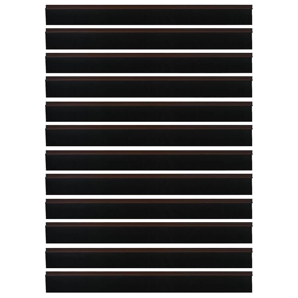 Selvhäftende dørbørstetninger 12 pcs Brun 100 cm