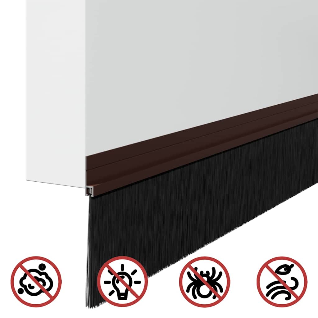 Selvhäftende dørbørstetninger 12 pcs Brun 100 cm