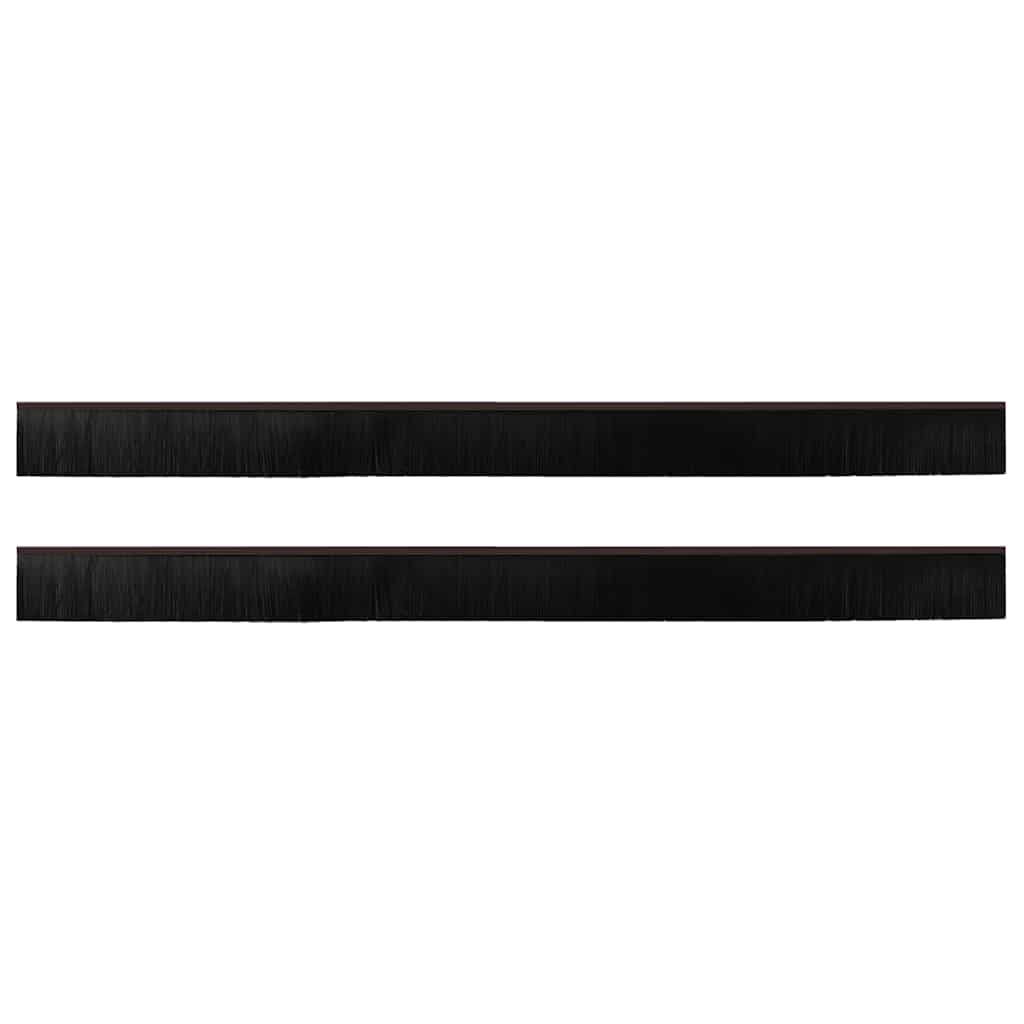 Selvhäftende dørbørstetninger 2 pcs Brun 100 cm