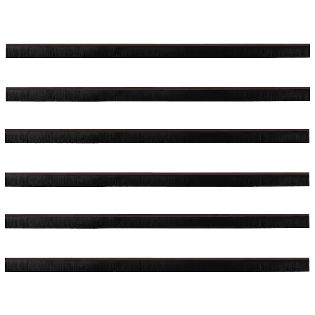 Selvhäftende dørbørstetninger 6 pcs Brun 100 cm
