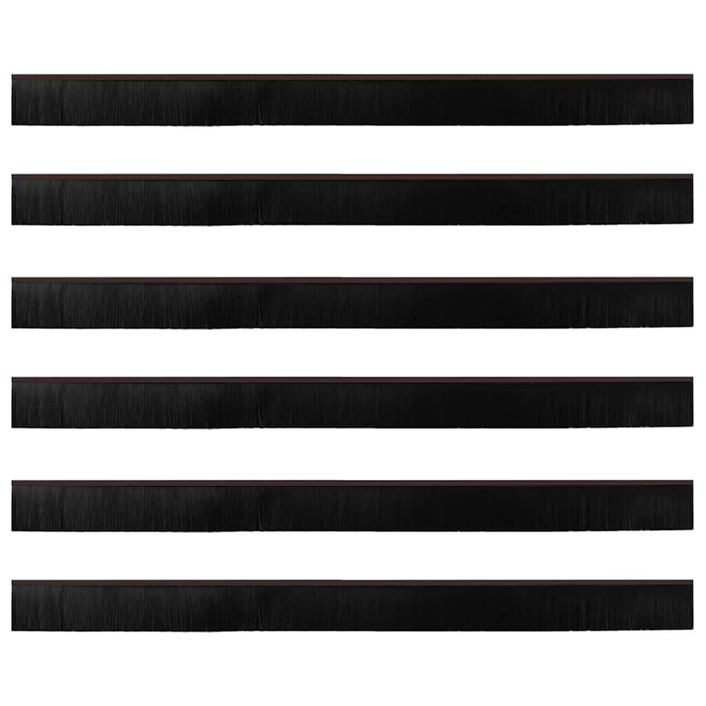 Selvhäftende dørbørstetninger 6 pcs Brun 100 cm