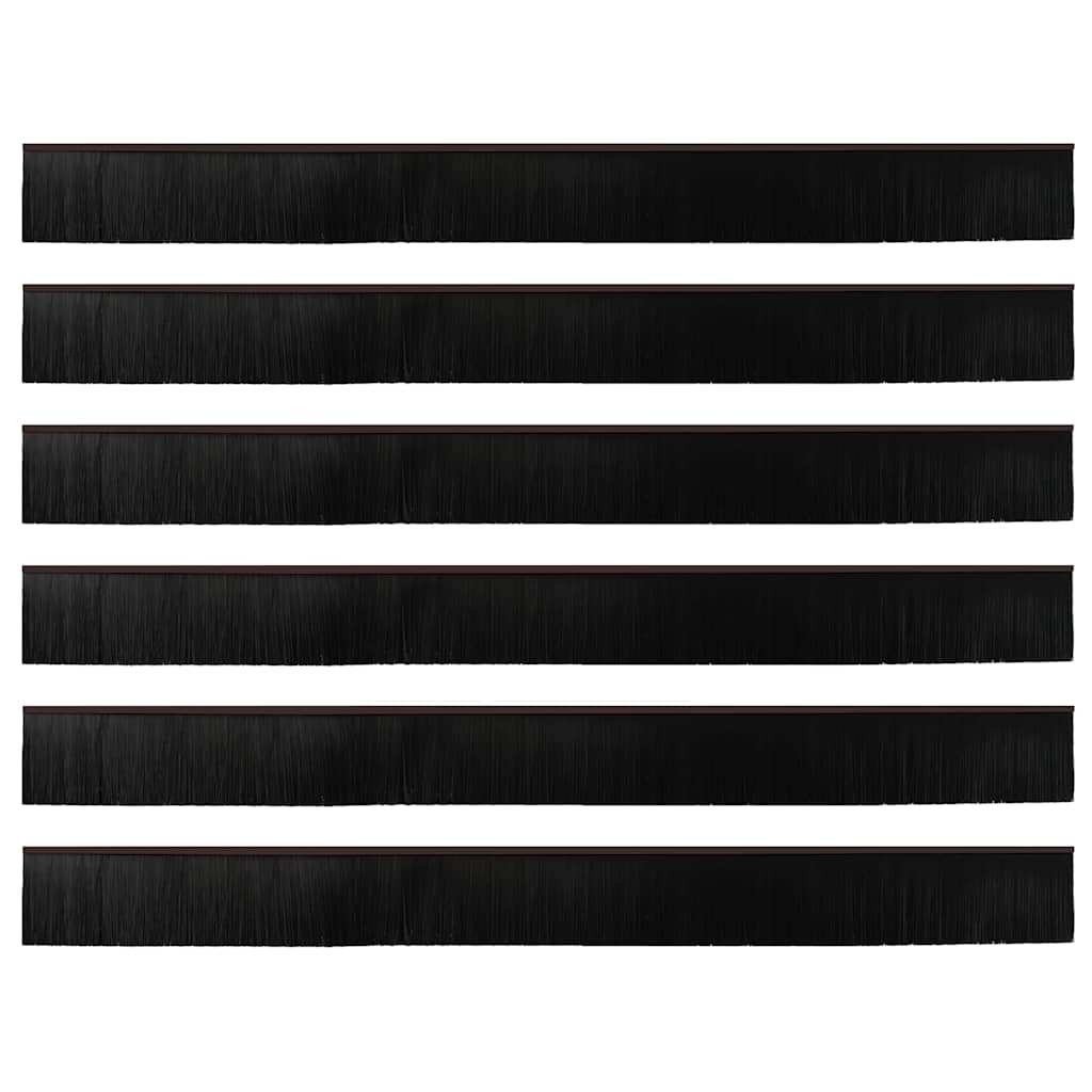 Selvhäftende dørbørstetninger 6 pcs Brun 100 cm