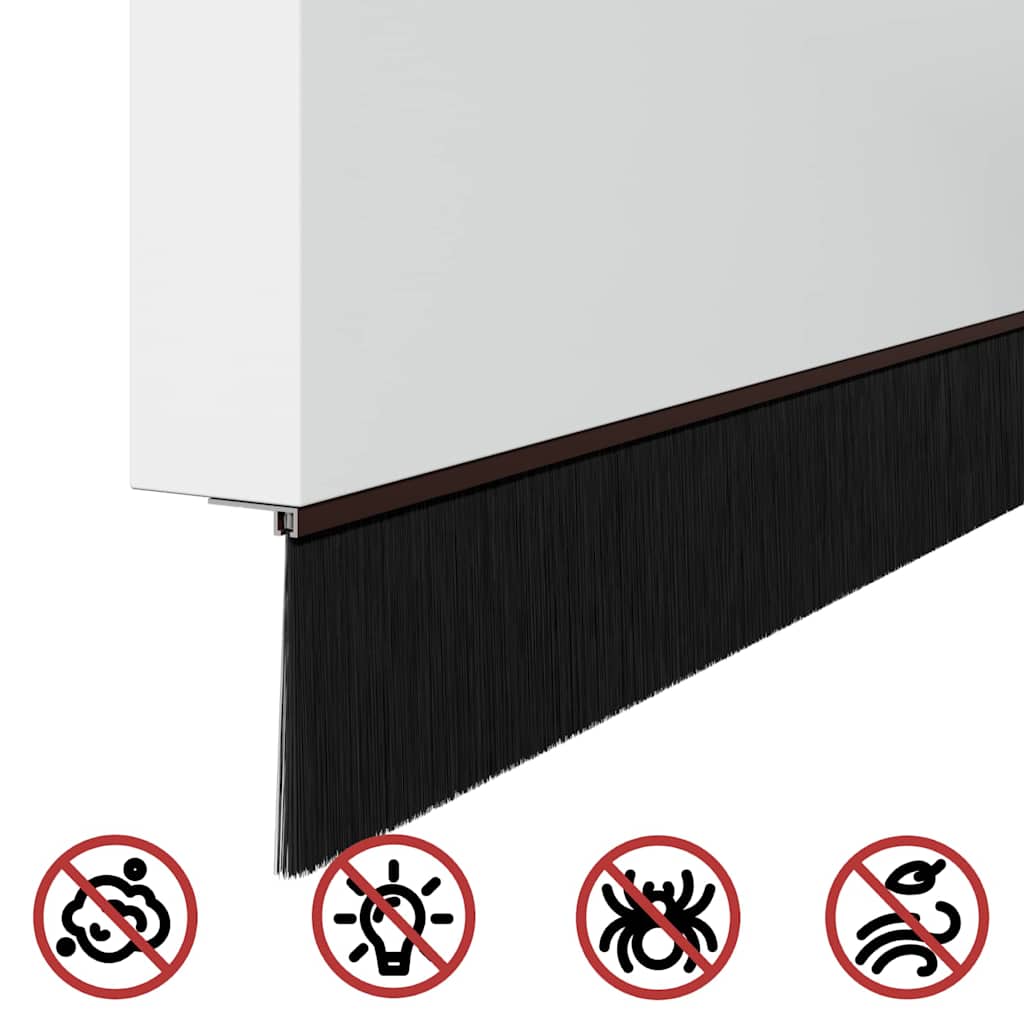 Selvhäftende dørbørstetninger 6 pcs Brun 100 cm