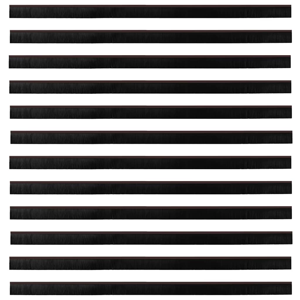 Selvhäftende dørbørstetninger 12 pcs Brun 100 cm