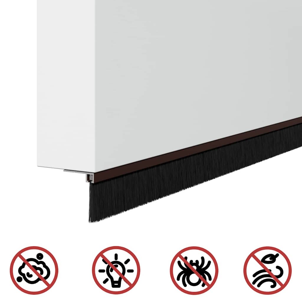 Selvhäftende dørbørstetninger 12 pcs Brun 100 cm