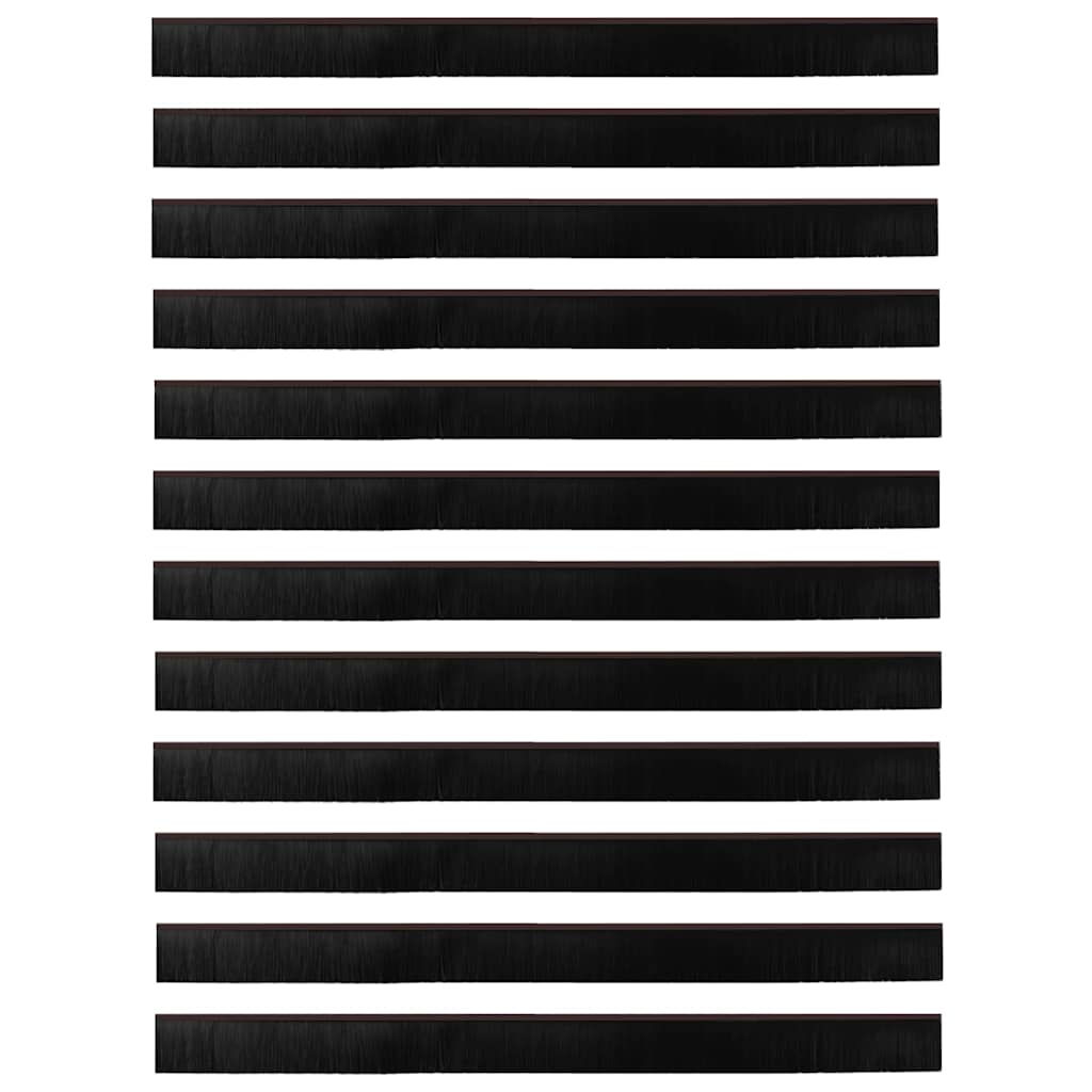Selvhäftende dørbørstetninger 12 pcs Brun 100 cm
