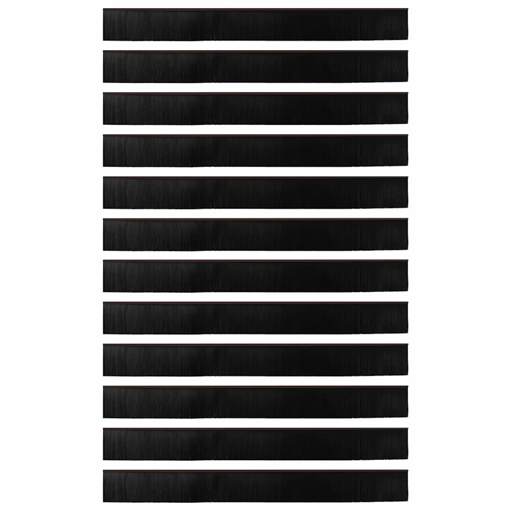 Selvhäftende dørbørstetninger 12 pcs Brun 100 cm
