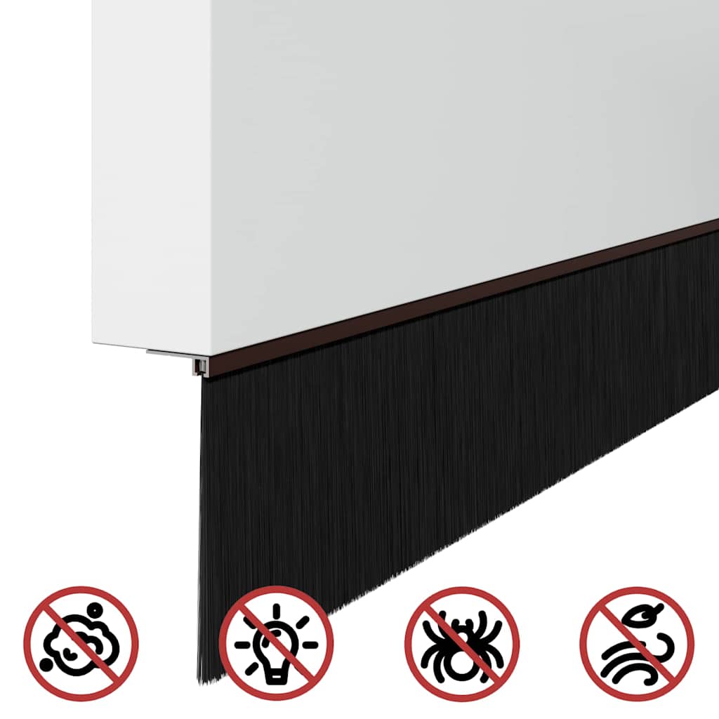 Selvhäftende dørbørstetninger 12 pcs Brun 100 cm
